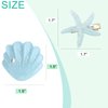 IKUHRMO Starfish Shell Pearl Hair Clip Set, Artificial Mermaid Costume Hairpin Princess Headwear for Girls Women Hair Accessories (Blue)