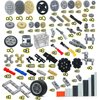 Technical Gears Axles Parts Pieces - Gearbox Bulding Block Classic Bulk Compatible with Cars Bricks Motor Gears Wheels Chain Tires, Ball Universal Joints Shock Absorber Connector Gears Parts Toys
