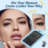 KevKev Lash Clusters 96 Pcs Cluster Lashes Special Spin Mirror Case DIY Lash Extension Soft & Comfortable Eyelash Clusters Thin Band Eyelashes with Mirror Easy to Apply (Morning,C-10-16mix)