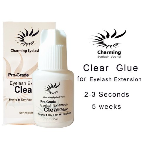 Crystal Clear Glue for Eyelash Extension, Color, Glitter Strong Bond (10ml)