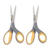Westcott 13901 8-Inch Titanium Scissors For Office and Home, Yellow/Gray, 2 Pack