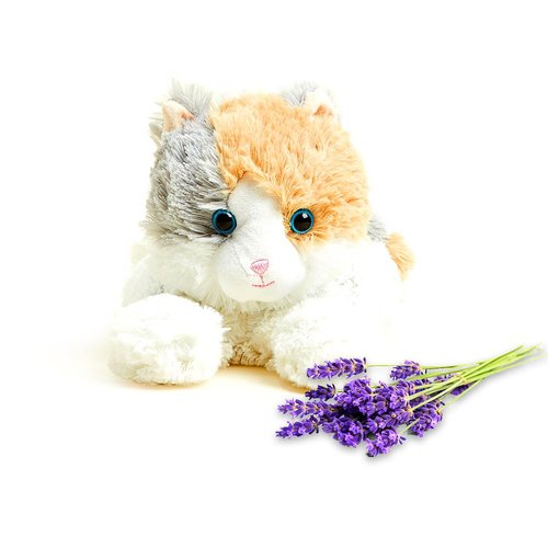 warmies Microwavable & Weighted Stuffed Animals, Calico Cat - Heated Stuffed Animal Plushie for Warmth & Comfort - Cute Soft Plush Toys for Boys, Girls, Babies & Toddlers