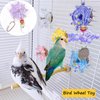 Bird Cage Toys Parakeet, Colorful Interactive Spinner Rattle Parrot Toy, Wall Hanging Small Bird Chewing Toy, Bird Nest Enrichment Toy Accessories for African Grey, Macaws, Budgerigar, Cockatiel(2pcs)