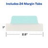 Avery Margin Ultra Tabs, 2.5" x 1", 2-Side Writable, Assorted Pastel Colors, 24 Repositionable Tabs (74769)