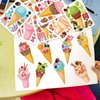 24 Sheets 8.3''×5.9'' Make Your Own Ice Cream Stickers for Toddlers Kids Party Favors, Make a Face Stickers for Kids Activities Supplies Crafts