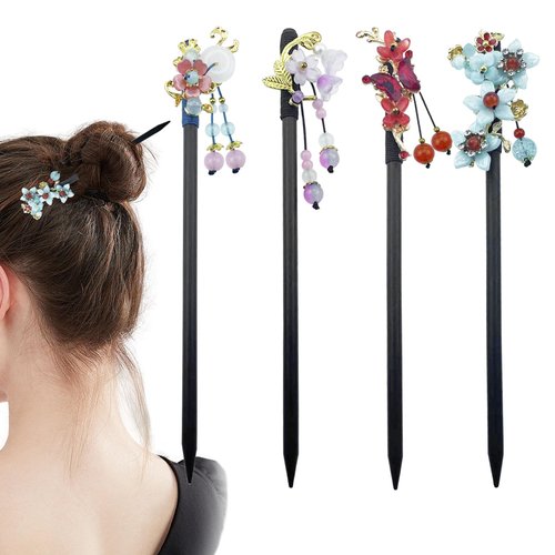 4 PCS Hair Sticks Vintage Hair Pins Chinese Women Hair Chopsticks Pins Retro Vintage Decorative for Hair DIY Accessories