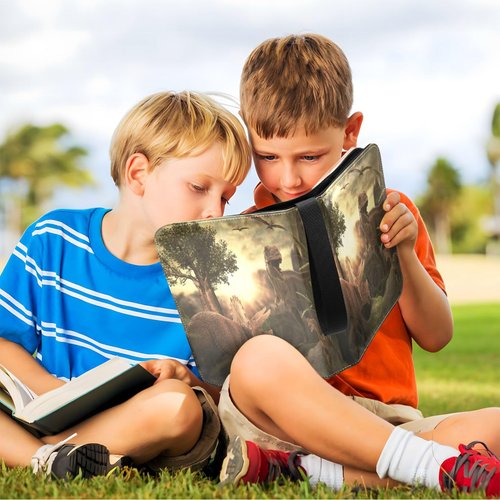 OTVEE Dinosaur Card Binder 4-Pocket, 400 Pockets Trading Card Binder Holder with 50 Removable Sleeves, Zipper Card Collection Binder Card Album Book for Football Basketball Baseball Games Sports Cards