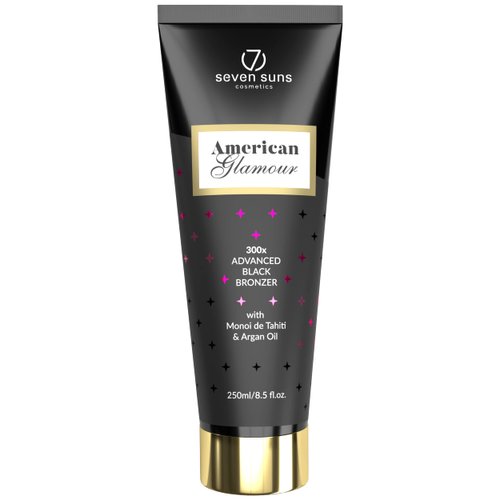 7 Suns Cosmetics Tanning Lotion - American Glamour 300x Advanced Black Body Bronzer for Tanning Beds - 250 ml/8.5 fl. oz.