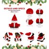 DolliBu Santa Claus Plush Dress Up Set for Teddy Bear Plush Toy – Santa Claus Outfit for Christmas Stuffed Animals, Cute Set of Santa Suit and Stocking Cap for Stuffed Plushies Clothes – Small