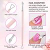 Makartt Cuticle Trimmer with Cuticle Pusher, 3 PCS Pink Nail Cuticle Nipper Professional Pedicure Manicure Tools with Stainless Steel Dual End Pusher, Nail Scraper