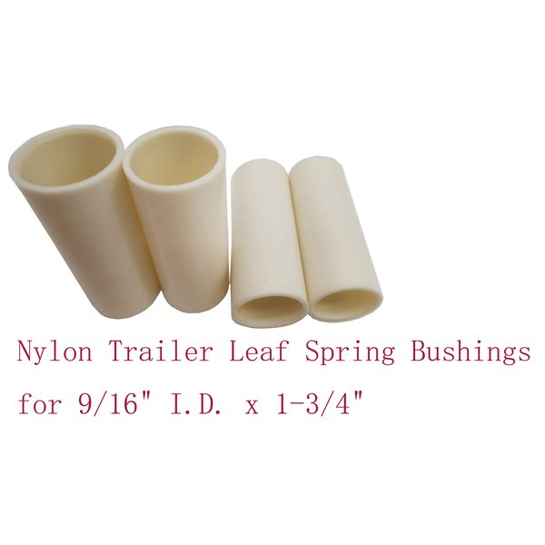 Replacement New Nylon Trailer Leaf Spring Bushings fits 9/16" I.D. x 1-3/4" (4 Pack)