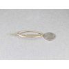 Gold oval barrette outline shape metal hair clip barrette shiny clip oblong lightweight small barrette
