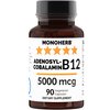 MONOHERB Adenosylcobalamin B-12 Vitamin 5000 mcg - 90 Capsules