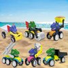 ALLROAD Dinosaur Magnetic Toy Cars Set Magnetic Building Dino Cars Magnetic Toy Vehicles Cars, Colorful Dinosaur Trucks Montessori STEM Toy for Developing Skills Games Gift for Boys Girls