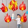 18 Pcs Fire Truck Birthday Party Supplies 32 Inch Fire Balloons Aluminum Firefighter Birthday Party Decorations 24 Inch Flame Balloons Fireman Theme Kids' Party Balloons for Campfire Hunting Decor