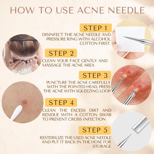 Dermated [16 Pack] Blackhead Remover Tools Pimple Popper Tool Kit | Stainless Steel Professional Pimple Extractor Tool Kit for Blackheads, Blemish, Comdone, Acne, Zit, and Whiteheads for Face & Nose