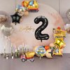 Construction 2nd Birthday Party Decorations, 9pcs Construction Birthday Number Foil Balloon for Construction Trucks 2nd Birthday Construction Theme Party Supplies (2nd)