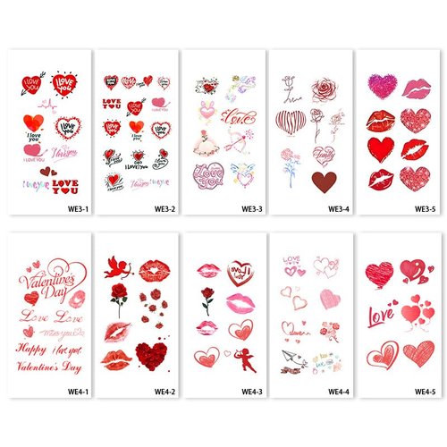 Valentine's Day Temporary Tattoos Happy Valentine Decals