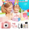 OZMI Kids Selfie Camera for 3-12 Years Old Girls, Christmas Birthday Toy Camera for Toddler with Screen Protector Case, Portable Children Camera for 3 4 5 6 7 8 Year Old Girls with 32GB SD Card - Pink