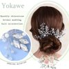 Yokawe Bridal Wedding Hair Pins Silver Rhinestone Bride Hairpin Crystal Hair Accessories for Women and Girls(2 PCS)