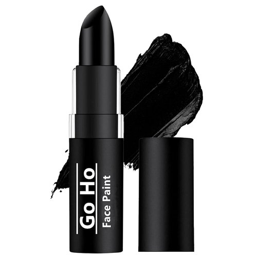 Go Ho Makeup Clown Black Cream-Blendable Stick - Black Face Body Paint Stick Professional SFX Makeup Cosplay Costume,Safe Facepaint Nose&Lip Smacking,Eye Black Football Sports Halloween