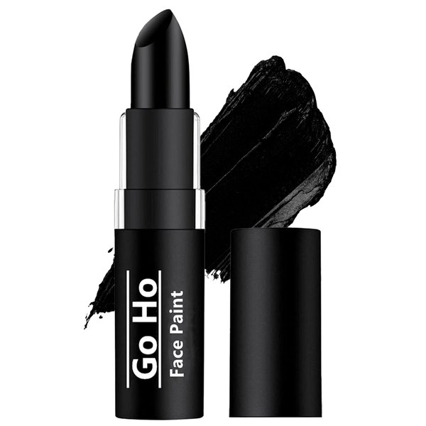 Go Ho Makeup Clown Black Cream-Blendable Stick - Black Face Body Paint Stick Professional SFX Makeup Cosplay Costume,Safe Facepaint Nose&Lip Smacking,Eye Black Football Sports Halloween