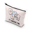 BDPWSS Mahjong Makeup Bag Mahjong Lover Gift Mahjong Board Game Storage Bag It's Mahjong Time Mahjong Gifts For Women Mahjong Player Gifts (mahjong time)