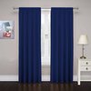 Eclipse Cadenza Microfiber Rod Pocket Panel Pair, Light Filtering Window Curtains, 63 in long x 40 in wide, (2 Panels), Navy