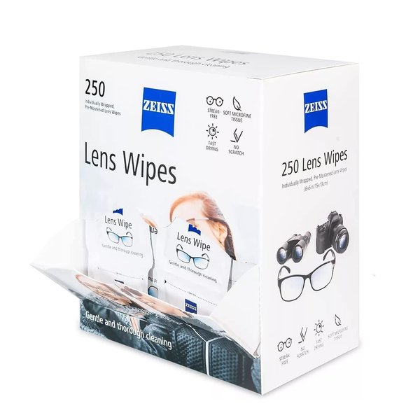 Zeiss Pre-Moistened Lens Cleaning Wipes, 250 Count