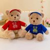 Galatee 11.8'' Teddy Bear Stuffed Animal Plush Toy,Cute Bear Plush Pillow with Hoodie,Plush Toy for Kids(Red)