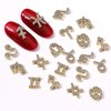 WOKOTO 48Pcs Zodiac Signs And Zodiac Letters Nail Charms For Nail Art 3D Zodiac Charms Gold And Silver Zodiac Nail Art Jewelrys For Jewelrys Making Nail Art Decorations For Acrylic Nails