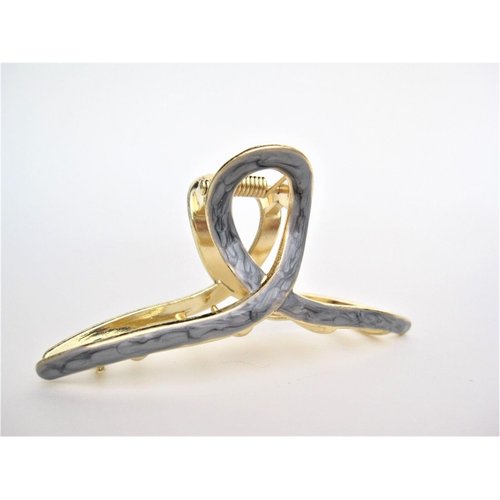 Generic Silver marbled tone textured gold metal hair claw clip