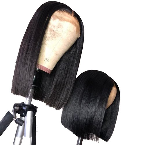 Cheap 5X5 Closure Bob Wigs Human Hair 100% Pre Plucked HD Transparent Human Hair Straight Lace Wig With Baby Hair 100% Virgin Hair Wear and Go Glueless Wigs Human Hair Short Bob Wigs For Black Women