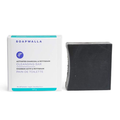 Soapwalla - Activated Charcoal & Petitgrain Soap Bar | Vegan, Cruelty-Free, Clean Skincare (4 oz | 110 ml)
