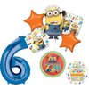 Anagram Descpicable Me Minions 6th Birthday Party Supplies 8 pc Balloon Bouquet Decorations