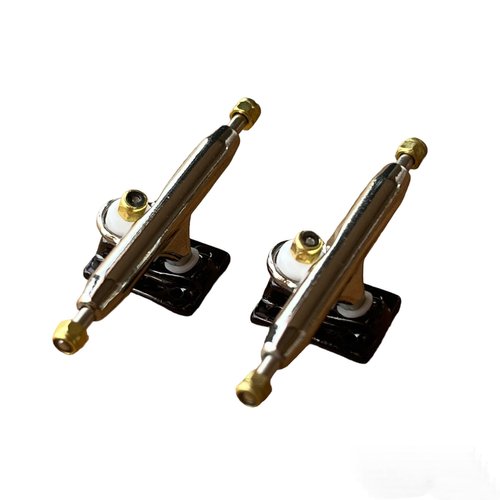 LEEFAI Pro Fingerboard Trucks 32/34/36mm 4.0-Regular Kingpin-Upgraded v2 baseplate with Hardware-Baseplate Color and Size (32mm,Black)
