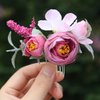 Fangsen Silver Wedding Rose Flower Hair Comb Bridal Flower Hair Clip Floral Hair Accessories for Women and Girls (Purple)