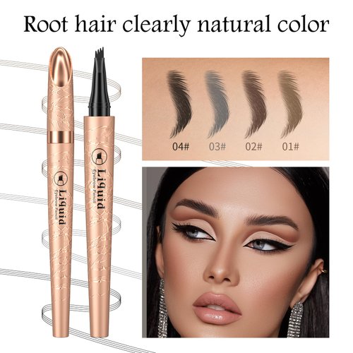 2 Pcs 2024 New Magic Eyebrow Pencil: 3D Waterproof Eyebrow Pen for Long-Lasting Wear, Delicate Microblading Eyebrow Pencil for Fine Natural Strokes (Light coffee+Dark coffee)