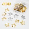 40pcs Star Hair Clips Gold Metal Star Hair Snap Barrettes 2000s Silver Cute Hair Clips with Storage Box, Y2K Snap Hair Clips Star Cute Hair Accessories for Women Girls (1.2 in)