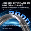 CCZ C03 IEM Cable, Replacement USB C Type-C Earphone Cable, Upgraded in Ear Monitor Wire with Microphone, 1.2m 4N Silver-Plated OFC Dual Parallel Headphone Wire (Silver, TFZ Type-C)
