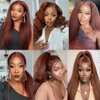 Auburn Bundles Human Hair Color 33 Yaki Straight Human Hair Bundles 20 22 24 inch Double Weft Copper Red Bundles Extensions Double Weft Wet and Wavy Bundles Silky and Soft for Black Women