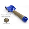 Zabolight Premium Vent Boar Bristle Hair Brush Vented Detangling Oversize Hair Brush for Thick Long Curly Hair, Curved Fast Blow Drying Brush for Women & Men (Blue)