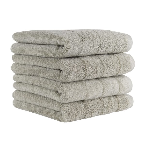 Made Here American Heritage by 1888 Mills Luxury 4-Piece Hand Towel, Supporting USA Manufacturing -Grey Pumice