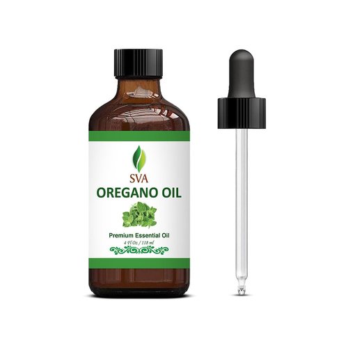 SVA Oregano Essential Oil – 4 Fl Oz – 100% Natural Oregano Oil - for Diffuser, Hair Care, Face, Skin Care, Aromatherapy, Scalp and Body Massage, Soap and Candle Making – with Dropper