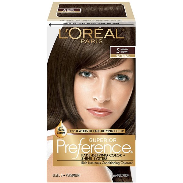 L'Oreal Superior Preference Permanent Hair Color, 5 Medium Brown 1 ea (Pack of 3)