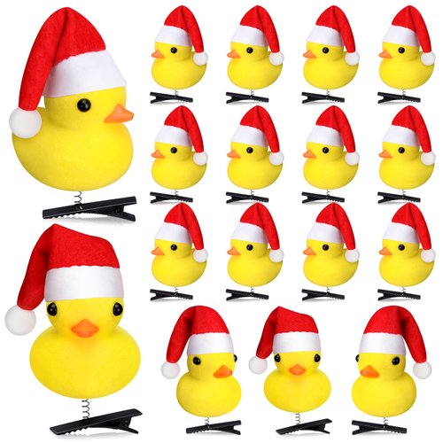 12 Pcs Duck Hair Clips Yellow Duck Hairpin Set for Adults Christmas Socks Fillers Gifts Kawaii Cartoon Duck Hair Accessories for School Home Party Props
