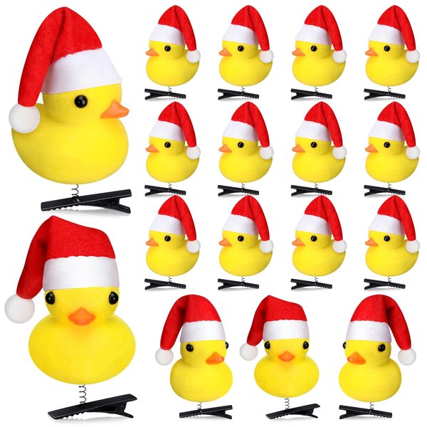 12 Pcs Duck Hair Clips Yellow Duck Hairpin Set for Adults Christmas Socks Fillers Gifts Kawaii Cartoon Duck Hair Accessories for School Home Party Props