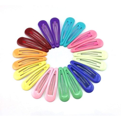 yueton 10 Pairs Colorful Assorted Color Glossy Snap Prong Clips Bendy Hair Clips Barrettes for La...
