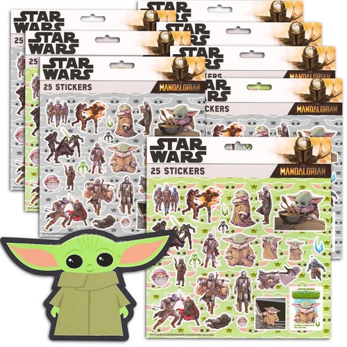 Baby Yoda Stickers Party Favors - Bundle of 200 Stickers Featuring The Mandalorian and Baby Yoda for Arts and Crafts (Star Wars Party Supplies)