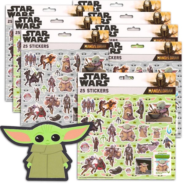 Baby Yoda Stickers Party Favors - Bundle of 200 Stickers Featuring The Mandalorian and Baby Yoda for Arts and Crafts (Star Wars Party Supplies)